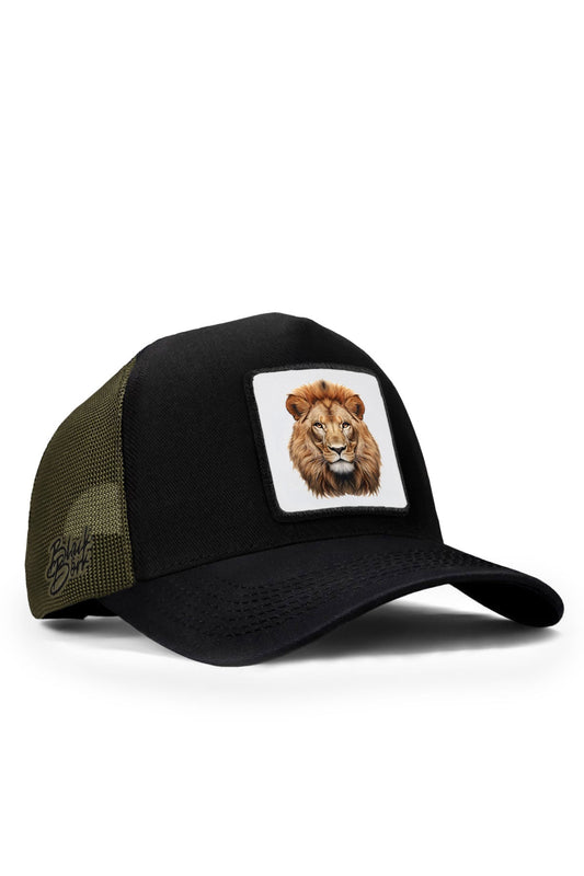 BlackBörk® Trucker Cap Khaki Schwarz – Austauschbarer Klett-Patch | Snapback Unisex
